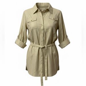 Michael Kors Beige Tunic with Gold Stripes